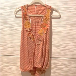 Free people racer back beige/rust tank top